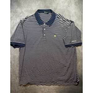 Masters Clubhouse Collection Golf Polo Mens 2XL Navy Red Stripe